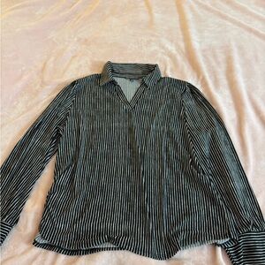 Adrianna Papell Black and White Striped Top